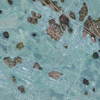 Akalla 3000 fvt Karta över Järvafältet när vattenytan låg 30 meter högre än idag.