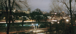 Park i skymningen