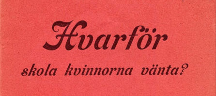 Frida Stéenhoff - första feministen