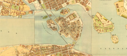 1885 års karta över Stockholm