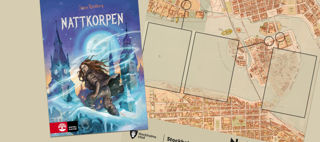 Dekorativ Illustration: Äldre kartavy över Riddarholmen och Helgeandsholmen