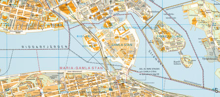 1996 års karta över Stockholm