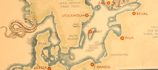 Karta över Stockholms handelsförbindelser under medeltiden