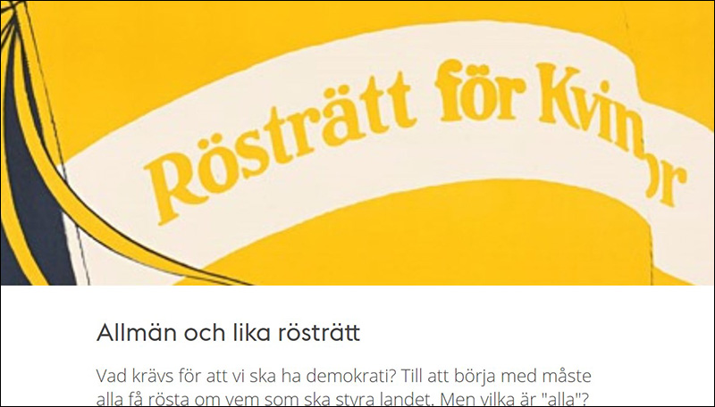 Artikeln Allmän och lika rösträtt i Stockholmskällan