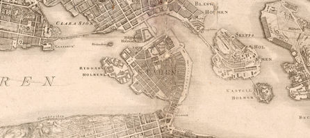 1805 års karta över Stockholm