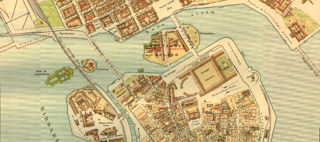 Del av 1885 års karta över Stockholm