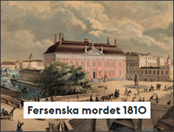 Riddarhustorget, Ferdinand Tollin 1841 Målning av hus och människor som promenerar