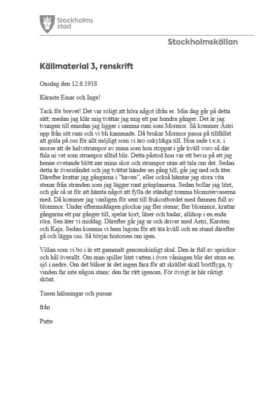 Svart text på vitt papper