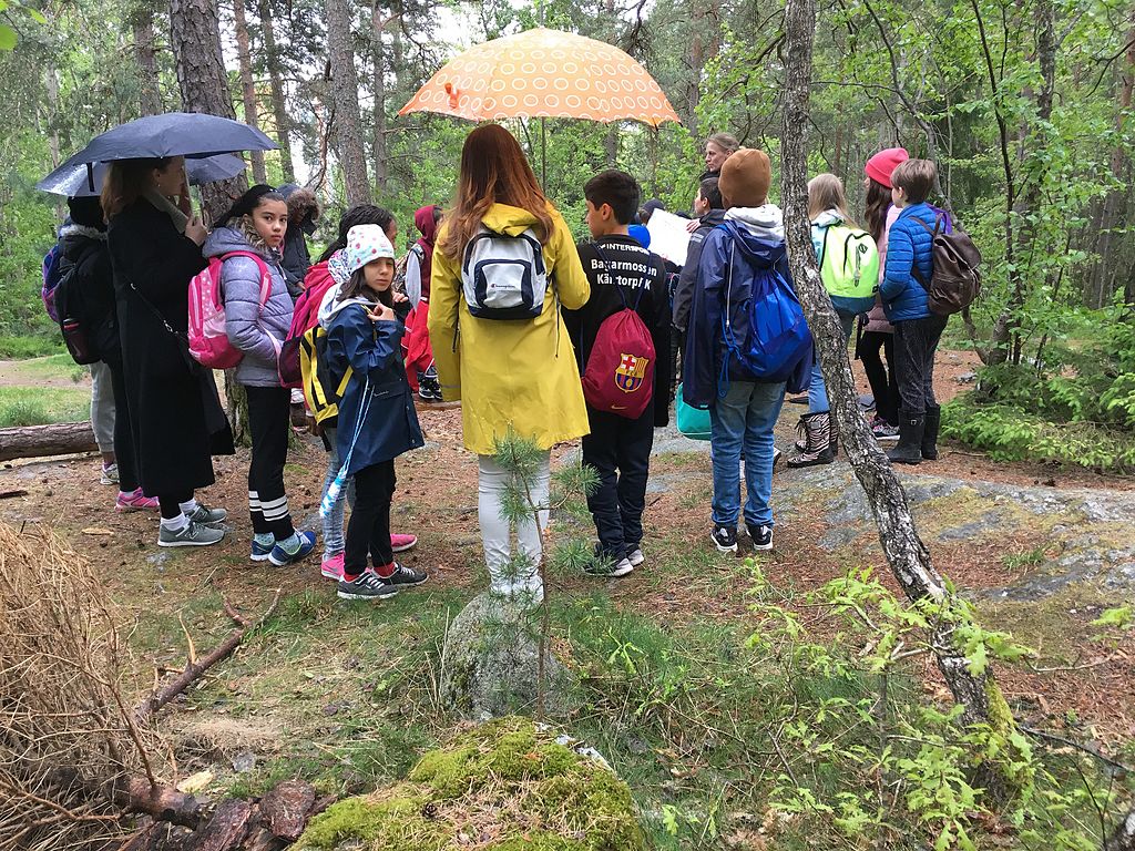 Utflykt i Nackareservatet med skolklass