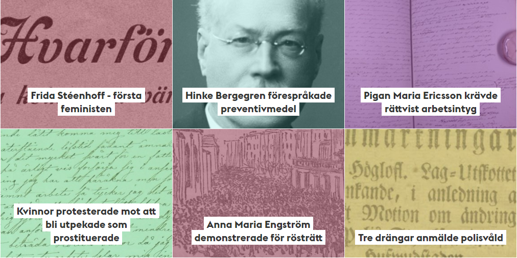 Politiska aktörer Rutnät med bilder på historiska aktörer