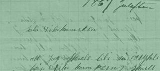 Handskrivet brev där Amanda Lundqvist kräver att Karl Fredrik Werner tar på sig faderskap för hennes barn