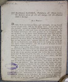 Ljuduppläsning av debattskrift till försvar för Sveriges judar 1809