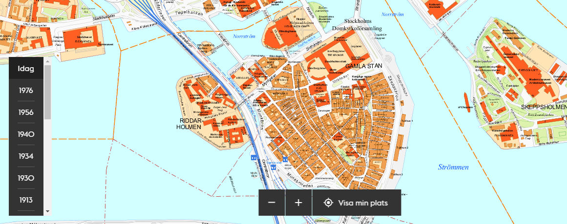 Dagens karta över Stockholm