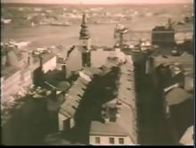 Vy över slussen med Katarinahissen