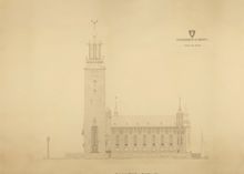 Uppmätningsritningar Stockholms stadshus 1923 (samlingspost, 18 ritningar)