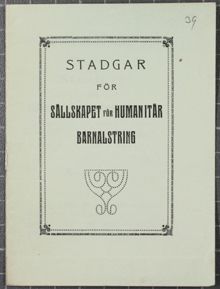 Stadgar för Sällskapet för Humanitär Barnalstring 1917
