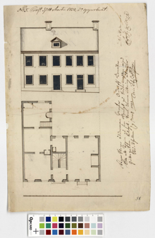 Ritning över hus vid Götgatan