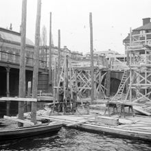 Nya järnvägslinjens framdragning över Riddarholmen