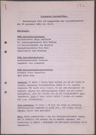 Sammanträde om var romerna ska bo