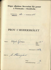 Vilgot Sjömans studentuppsats - Norra Latin VT 1945