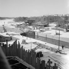 Byggnadsarbete vid Hammarby Sluss