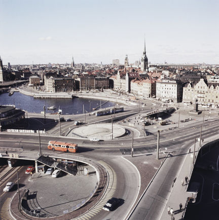 Slussen. Utsikt norrut mot Gamla stan