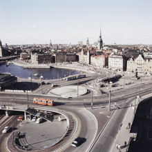 Slussen. Utsikt norrut mot Gamla stan