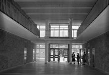 Rålambsvägen 24. Det nya folkskoleseminariet (för manliga elever). Den stora hallen