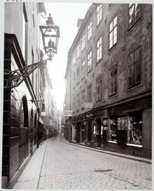 Västerlånggatan från Tyska Brinken norrut