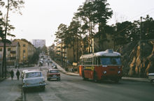 Trådbuss på linje 90 i Årsta