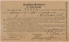 Ett pantlånekvitto