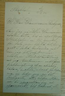 Anna Wessmann ber om att bli utskriven från Besiktningsbyrån. Brev till Sedlighetspolisen den 22 februari 1885