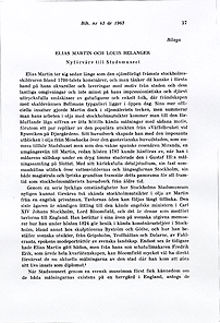 Elias Martin och Louis Belanger : nyförvärv till Stadsmuseet / Olof Byström