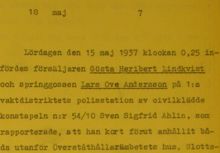 Polisrapport - illegal affischering 1937