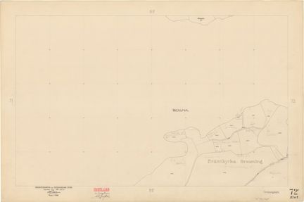 Bladet är ritat i tusch på papper som numera är gulnat