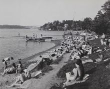 Stora Essingens friluftsbad 1942