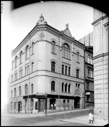 Elimkapellet på Storgatan 26 i hörnet av Styrmansgatan 29 t.v.