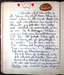 Maja Berghs dagbok fettisdagen 1915 