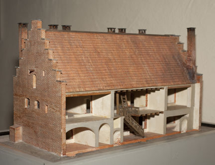 Modell av själagården på Medeltidsmuseet