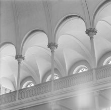 Blasieholmskyrkan, interiör. Kyrkan revs 1964