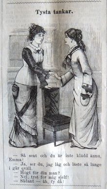 Tysta tankar. Bildskämt i Söndags-Nisse – Illustreradt Veckoblad för Skämt, Humor och Satir, nr 48, den 1 december 1878