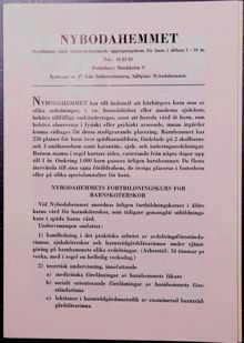 Informationsfolder om barnhemmet Nybodahemmet