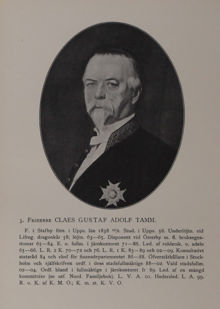 Friherre Claes Gustaf Adolf Tamm. Överståthållare i Stockholm 1888-1902