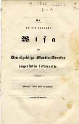 handskriven text om Martin-Arosin