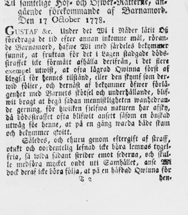 Barnamordsplakatet, text skriven med frakturstil.