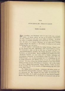 Stockholms pressväsen / Thore Blanche