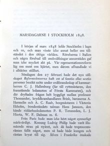 Claës Lundin - "Marsdagarne i Stockholm 1848"