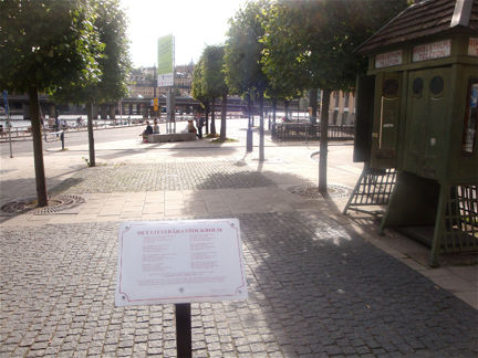 Harriet Löwnhjelms litterära skylt vid Kornhamnstorg.