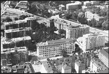 Flygbild över parti av Kungsholmen vid Drottningholmsvägen
