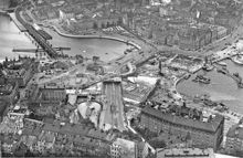 Flygfoto över Slussen